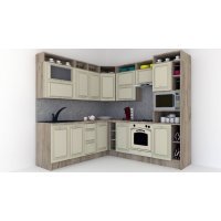 Bucatarie de Colt LEEA ART CORNER FRONT MDF ELBA 220-240 DR. K002 / decor 191