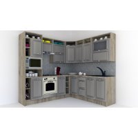 Bucatarie de Colt LEEA ART CORNER FRONT MDF ELBA 220-240 ST. K002 / decor 210