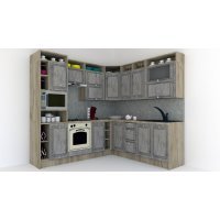 Bucatarie de Colt LEEA ART CORNER FRONT MDF ELBA 220-240 ST. K002 / decor 246