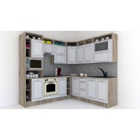 Bucatarie de Colt LEEA ART CORNER FRONT MDF ELBA 220-240 ST. K002 / decor 263