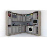 Bucatarie de Colt LEEA ART CORNER FRONT MDF ALAMO 240-260 DR. K002 / decor 227