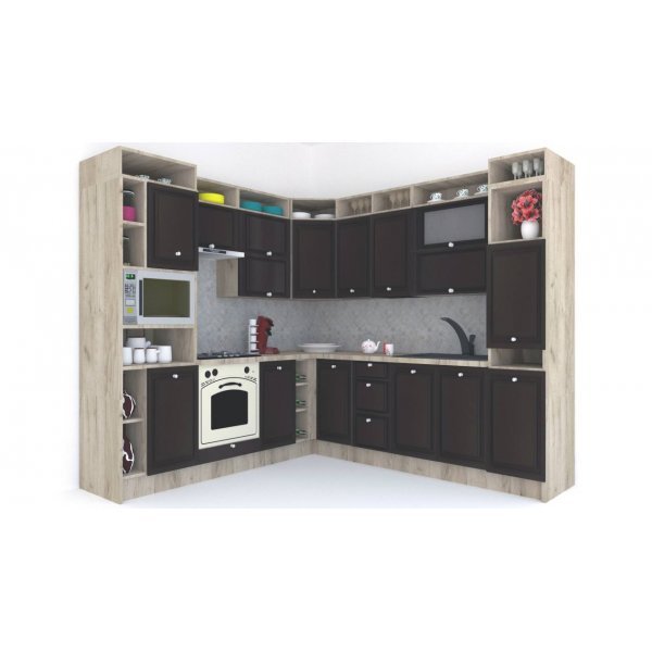 Bucatarie de Colt LEEA ART CORNER FRONT MDF PARMA 240-260 ST. K002 / decor 244