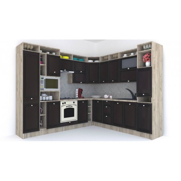 Bucatarie de Colt LEEA ART CORNER FRONT MDF ALAMO 260-280 ST. K002 / decor 244