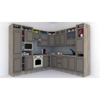 Bucatarie de Colt LEEA ART CORNER FRONT MDF PARMA 260-280 ST. K002 / decor 200