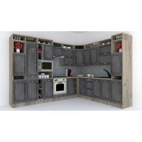 Bucatarie de Colt LEEA ART CORNER FRONT MDF ALAMO 260-320 ST. K002 / decor 247