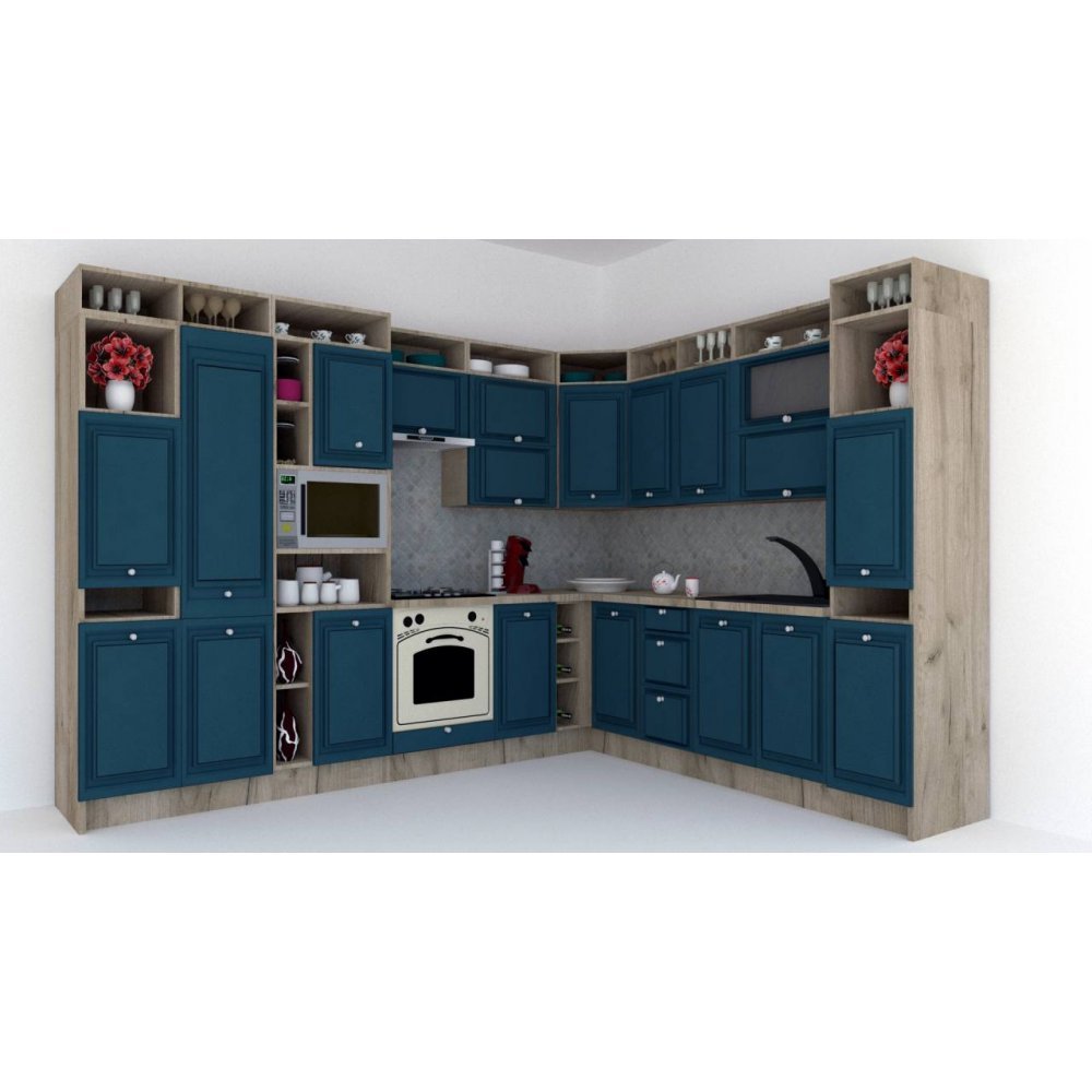Bucatarie de Colt LEEA ART CORNER FRONT MDF ALAMO 260-320 ST. K002 / decor 259