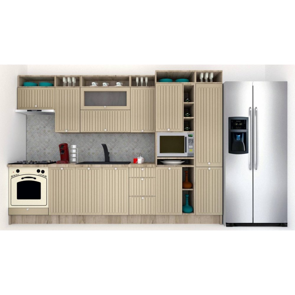 Bucatarie LEEA ART FRONT MDF VERTICAL 320B K002 / decor 161