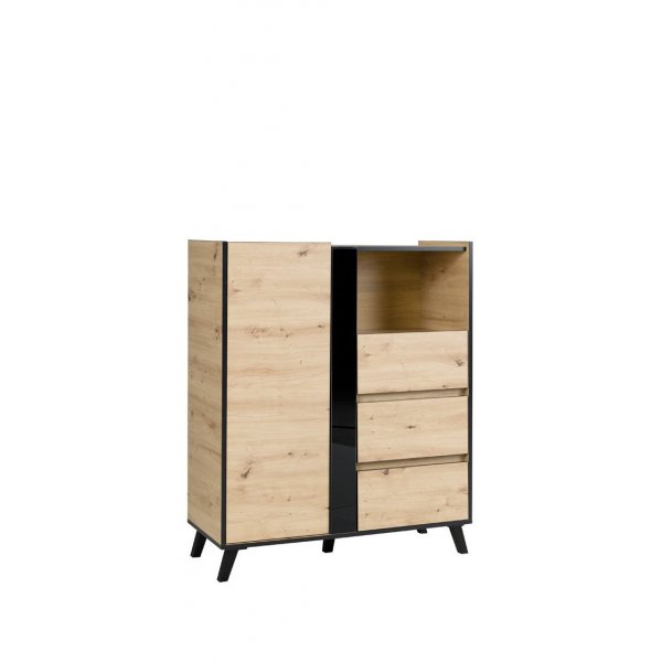 Comoda FLIX Reg 2 Stejar Artisan / Negru