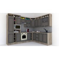 Bucatarie de Colt LEEA ART CORNER FRONT MDF ELBA 220-280 ST. K002 / decor 266