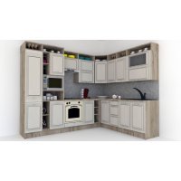 Bucatarie de Colt LEEA ART CORNER FRONT MDF FRESCO 220-280 ST. K002 / decor 102