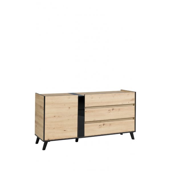 Comoda FLIX Reg 3 Stejar Artisan / Negru