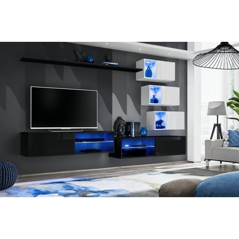 Living SWITCH 24 26 ZW WS 24 Genarom AM Negru Lucios / Alb Lucios