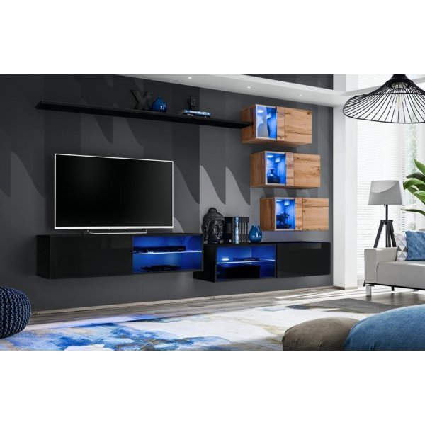 Living SWITCH 24 SWT SW 24 Genarom AM Negru Lucios / Stejar Wotan