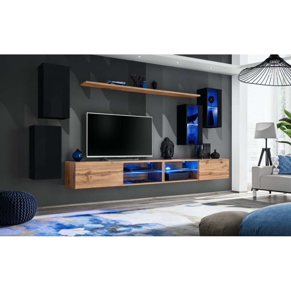 Living SWITCH 25 26 ZW WS 25 Genarom AM Negru Lucios / Stejar Wotan