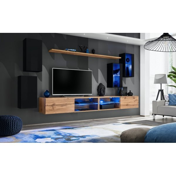 Living SWITCH 25 26 ZW WS 25 Genarom AM Negru Lucios / Stejar Wotan