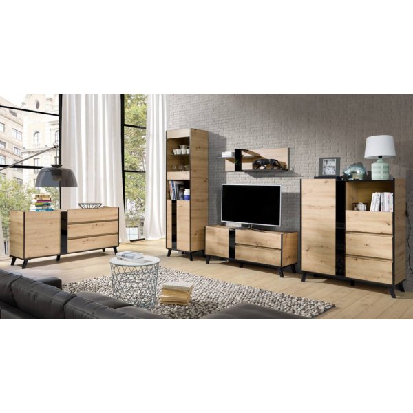 Living FLIX A1 Stejar Artisan /Negru