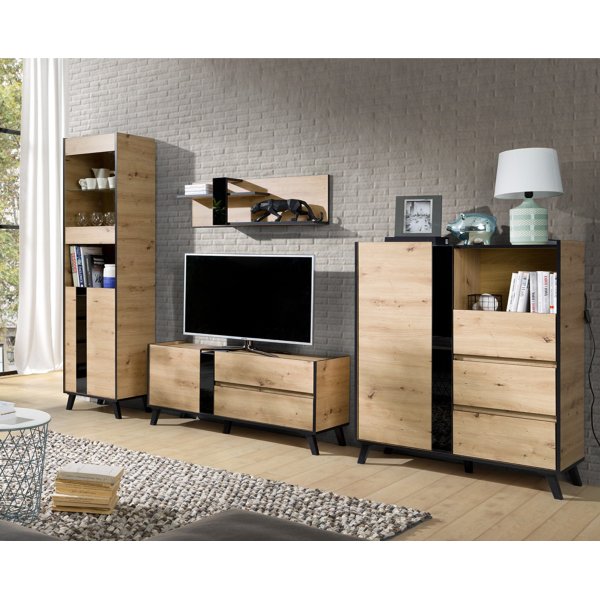 Living FLIX A2 Stejar Artisan /Negru