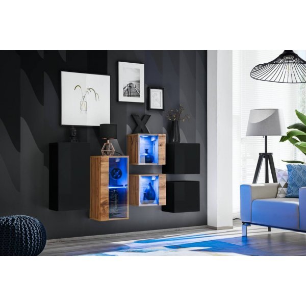 Living SWITCH SB IV 27 SWT SW SB4 Genarom AM Negru Lucios / Stejar Wotan