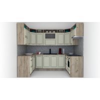 Bucatarie de Colt LEEA ART U FRONT MDF ROSA 160-280-160 K002 / decor 191