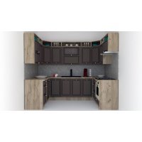 Bucatarie de Colt LEEA ART U FRONT MDF ROSA 160-280-160 K002 / decor 218
