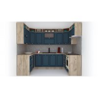 Bucatarie de Colt LEEA ART U FRONT MDF ROSA 160-280-160 K002 / decor 259
