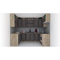 Bucatarie de Colt LEEA ART U FRONT MDF ROSA 160-280-160 K002 / decor 265
