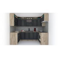Bucatarie de Colt LEEA ART U FRONT MDF ROSA 160-280-160 K002 / decor 266