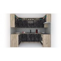 Bucatarie de Colt LEEA ART U FRONT MDF ROSA 160-280-160 K002 / decor 267