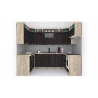 Bucatarie de Colt LEEA ART U FRONT MDF ELBA 160-280-160 K002 / decor 244