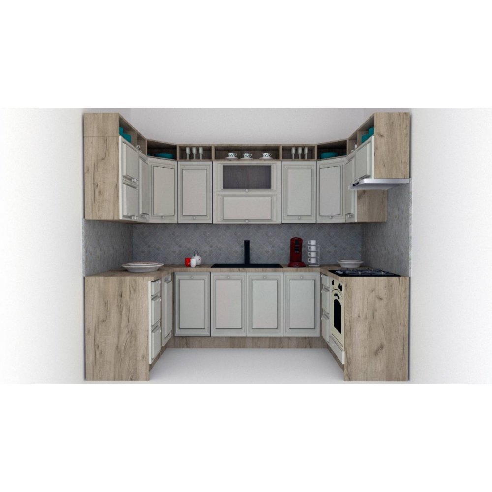 Bucatarie de Colt LEEA ART U FRONT MDF FRESCO 160-280-160 K002 / decor 102