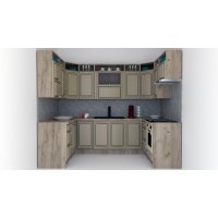 Bucatarie de Colt LEEA ART U FRONT MDF ALAMO 160-280-160 K002 / decor 243