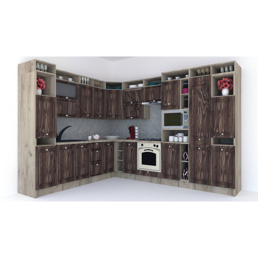 Bucatarie de Colt LEEA ART CORNER FRONT MDF CANYON 260-320 DR. K002 / decor 264
