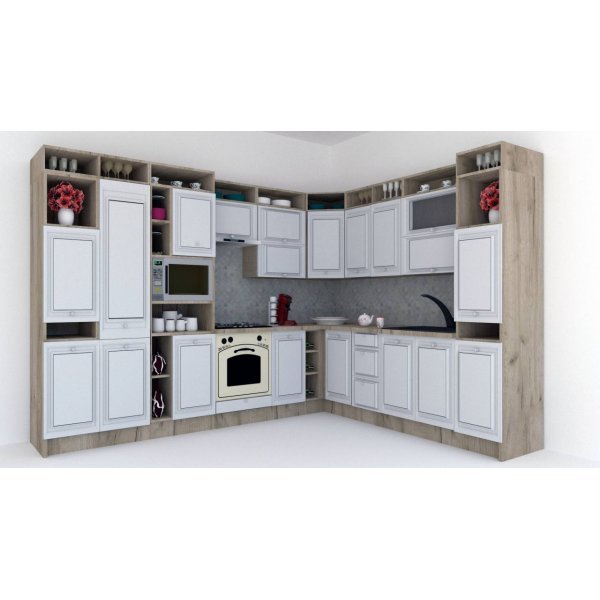 Bucatarie de Colt LEEA ART CORNER FRONT MDF CANYON 260-320 ST. K002 / decor 263