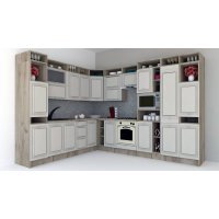 Bucatarie de Colt LEEA ART CORNER FRONT MDF ELBA 260-320 DR. K002 / decor 102