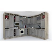 Bucatarie de Colt LEEA ART CORNER FRONT MDF ELBA 260-320 ST. K002 / decor 210