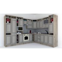 Bucatarie de Colt LEEA ART CORNER FRONT MDF ELBA 260-320 ST. K002 / decor 227
