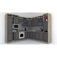 Bucatarie de Colt LEEA ART CORNER FRONT MDF CANYON 260-280 ST. K002 / decor 218