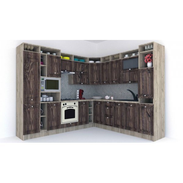 Bucatarie de Colt LEEA ART CORNER FRONT MDF CANYON 260-280 ST. K002 / decor 264