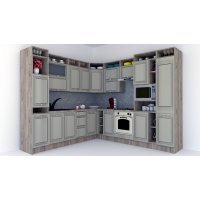 Bucatarie de Colt LEEA ART CORNER FRONT MDF FRESCO 260-280 DR. K002 / decor 161