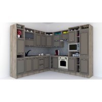 Bucatarie de Colt LEEA ART CORNER FRONT MDF FRESCO 260-280 DR. K002 / decor 200