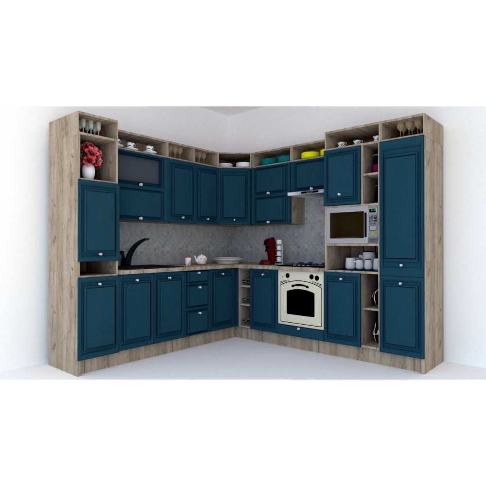 Bucatarie de Colt LEEA ART CORNER FRONT MDF FRESCO 260-280 DR. K002 / decor 259