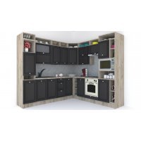 Bucatarie de Colt LEEA ART CORNER FRONT MDF ELBA 240-260 DR. K002 / decor 225