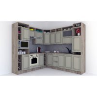 Bucatarie de Colt LEEA ART CORNER FRONT MDF ELBA 240-260 ST. K002 / decor 161