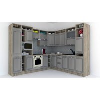 Bucatarie de Colt LEEA ART CORNER FRONT MDF ELBA 260-280 ST. K002 / decor 210