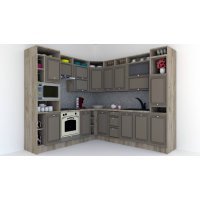 Bucatarie de Colt LEEA ART CORNER FRONT MDF FRESCO 240-260 ST. K002 / decor 200