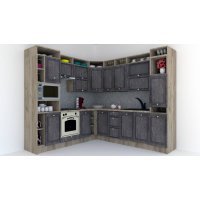 Bucatarie de Colt LEEA ART CORNER FRONT MDF FRESCO 240-260 ST. K002 / decor 247