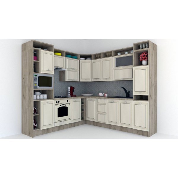 Bucatarie de Colt LEEA ART CORNER FRONT MDF SPARX 240-260 ST. K002 / decor 242