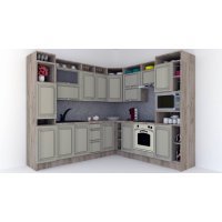 Bucatarie de Colt LEEA ART CORNER FRONT MDF STILE 240-260 DR. K002 / decor 161