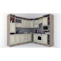 Bucatarie de Colt LEEA ART CORNER FRONT MDF STILE 240-260 DR. K002 / decor 191