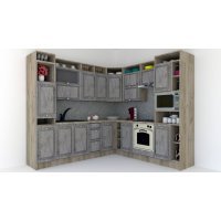 Bucatarie de Colt LEEA ART CORNER FRONT MDF STILE 240-260 DR. K002 / decor 246
